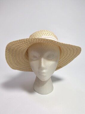 Wide-Brim Straw Sun Hat With White Ribbon Bow For Women Lightweight & Breathable